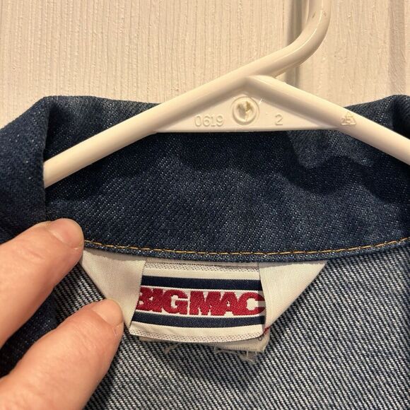 Vintage Big Mac Trucker Jacket Mens Blue Denim Dark Wash 90s USA 46L - Picture 4 of 8